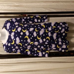 Moon, Stars and Clouds Fleece Gown Sz S